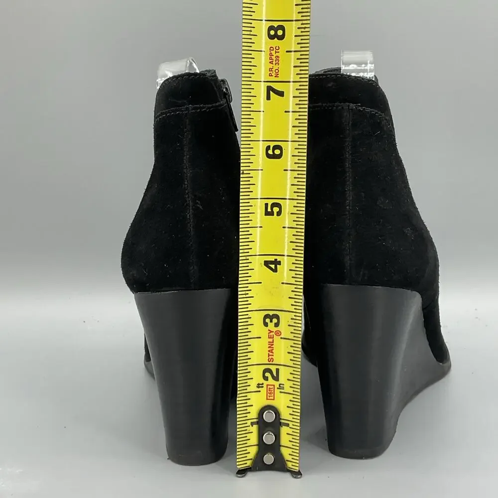 Lucky Brand Women’s Yimina Wedge Suede Booties Black Size 10M